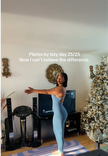 Pilates by Izzy: Day 25 COMPLETE It took me 3 months to finish 25 days 😂😂but it was the best thing I did for my body. I am Stronger, more toned, better posture. Consistency > perfection. 2026 I’m staying a Pilates girl #pilatesbyizzy #pilatesworkout #pilatesbyizzyresults #pilatesgirl