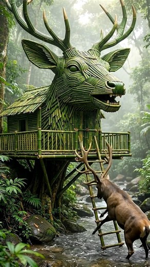Poor Grandpa’s Secret Bamboo Deer House 🦌🎋 | #shorts #viralaishorts #ai #aishorts #craft #aicraft