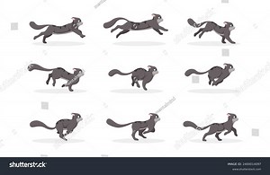 Cat Run Cycle Animation Frames Sprites Stock Vector (Royalty Free) 2400014097 | Shutterstock