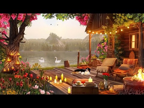 Beautiful Relaxing Hymns,Peaceful Instrumental Music,"Quiet Spring Lake & Swans in Morning Sunrise "