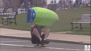 23K views · 492 reactions | "Necessity is the mother of invention." This skateboarder put Henri's winds to good use!  https://cbsloc.al/3ki47qb | WBZ / CBS News Boston | Facebook