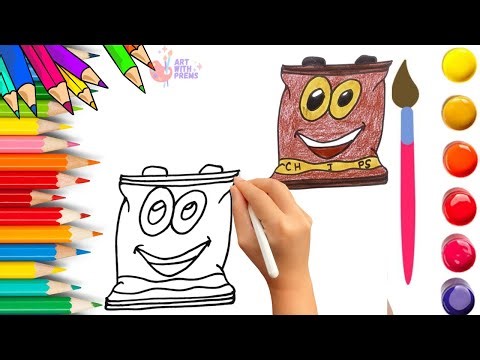 How To Draw cute Chips Drawing, Painting & Coloring For Kids & Toddlers_🌈🎨