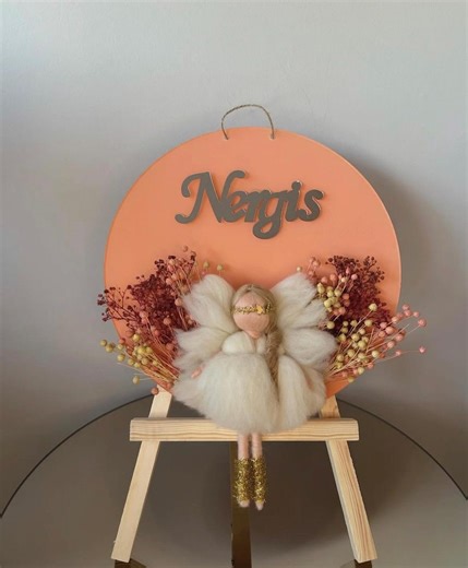 Custom Name Door Hanger - Personalized Baby Room Wreath - Etsy
