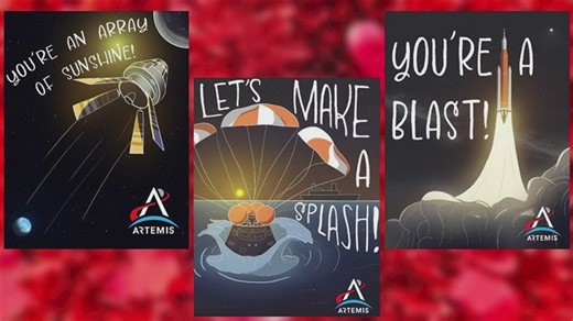 NASA’s Marshall Space Flight Center offers free Artemis II-themed Valentine’s Day cards