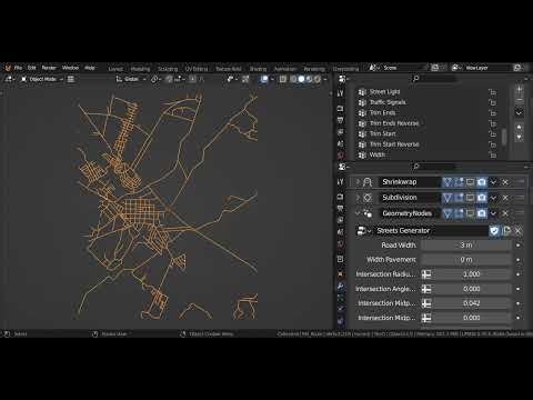 Blender City Streets | (OSM/GIS) | Geometry Nodes Attribute Hack (acceptable or not..?)