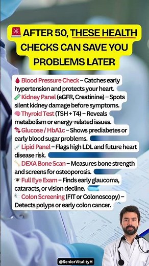 🚨 Top Health Checks You Need After 50!