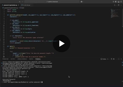 #codsoft #internship #python #programming #passwordgenerator | Ramanand Yadav