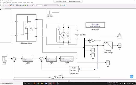 直流电机PWM可逆调速的Matlab仿真