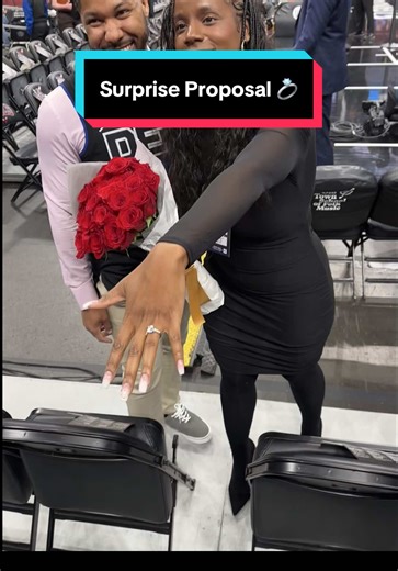 Surprise Surprise 💍🥹🥰 #unitedcenter #surpriseproposal #2026bride | Surprise Proposal