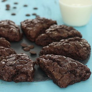Double Chocolate Scones - rich and chocolaty, quick to prepare, with a rustic, unpretentious look but smells and tastes absolutely amazing. Full recipe: https://bit.ly/3tA7kp8 | Home Cooking Adventure