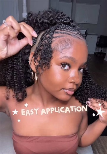 ✨ Fulani Braids Half Wig ✨Summer fresh Protective style = Perfection ✨ Hair✅ Wigfever Afro Curly 3 In 1 Half Wig Beginner Friendly Shop#WigFever #linkinbio #afrohair #fulani #wigtok