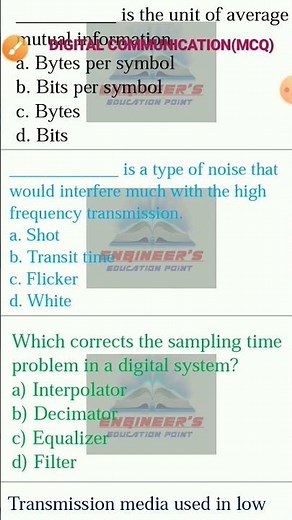 DIGITAL COMMUNICATION SYSTEM(MCQ)