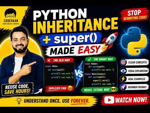 Python Inheritance + super() Made EASY 🚀