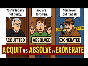 Acquit vs Absolve vs Exonerate | Difference, Etymology & Easy Mnemonics