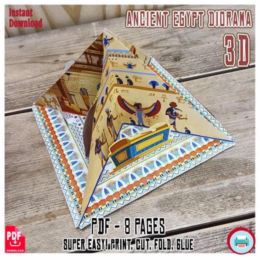Ancient Egypt 3D Tomb & Pyramid Diorama – Printable Cut and Paste Craft – Ancient Egyptian 3D Pyramid Model - Etsy