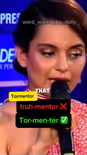 Dolly on Instagram: "Learn English @kanganaranaut Word of the Day: TORMENTOR A tormentor is someone who repeatedly troubles or mentally tortures another person. Sometimes it’s a person. Sometimes it’s your own thoughts. English is about expression, not perfection. #kanganaranuat #bollywood #trending #english #dailyenglish [spoken english, online english, Bollywood English, daily English, improve your vocabulary, daily english words with meaning, learn english, improve your English vocabulary, En