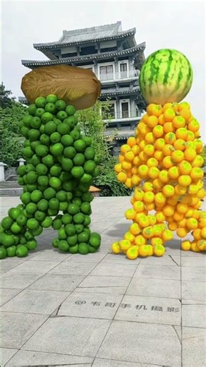 Fruits pairing animal face c4d works special effects