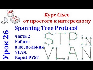 Урок 26 Cisco Packet Tracer. STP (Spanning Tree Protocol) для нескольких VLAN, Rapid PVST Часть 2