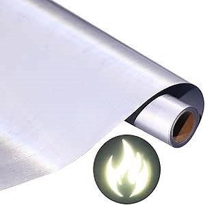 Reflective Heat Transfer Vinyl Silver Reflective HTV Vinyl Rolls Reflective Vinyl 12Inch x 6Feet Iron On Vinyl for Cricut, T-Shirts DIY Design, Silhouette Cameo & Heat Press Machine(Light Grey)
