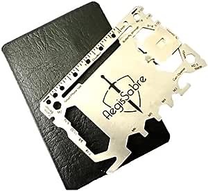 50 in 1 Credit Card Sized Multitool Fits Wallet and bottle opener Minimalist Everyday Carry Tool Amazing gift for him Husband Dad Men Valentine Gift Idea for him | Silver Edition