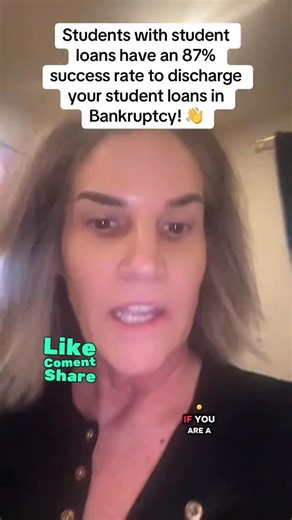 MBA Economic News on Instagram: "👋Students with student loans! You have an 87% chance of success to discharge your student loans in bankruptcy! #StudentLoans #Bankruptcy #Students #studentlife #didyouknow"