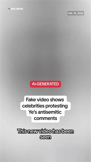 An AI-generated video depicting celebrities — including Scarlett Johansson, Jerry Seinfeld and Adam Sandler — protesting Ye's antisemitic comments has gone viral online. | NBC News