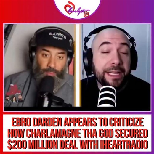 Lovelyti tv on Instagram: "Ebro Darden appears to think that Charlamagne Tha God needed to drop his integrity to sign a $200 million deal with iHeartRadio. Ebro, whose former Hot 97 program Ebro In the Morning was canceled earlier this month, spoke with Peter Rosenberg on the Tuesday (December 23) episode of The Ebro Laura Rosenberg Show about Charlamagne's new deal. While the media personality will continue to be a host on The Breakfast Club, the program will soon be on Netflix via iHeartRadio,