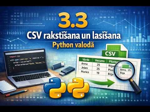 3 3 CSV rakstīšana lasīšana Python valodā