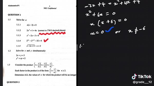 Final Exam 2024: Grade 12 Mathematics Solutions