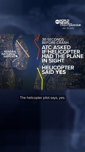 David Muir maps out the paths of the American Airlines Flight 5342 and the U.S. Army Black Hawk helicopter before they collided near Washington, D.C.'s Ronald Reagan Washington National Airport, and what ATC said to both the aircraft and helicopter. https://abcnews.link/L7H4sMw | ABC World News Tonight with David Muir
