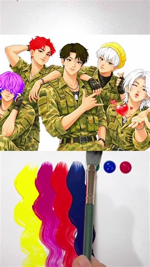 Military Dance Trend/ Demon Hunters Color Smash Hair Change #sajaboys #kpop #trending