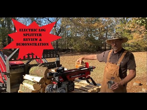 POWERSMART PS-90 6 TON ELECTRIC LOG SPLITTER REVIEW & DEMONSTRATION / ELECTRICT WOOD SPLITTER WOW!!!