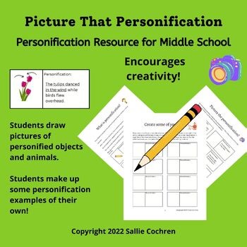 Picture that Personification! Personification Lesson, Middle School, 6th 7th 8th