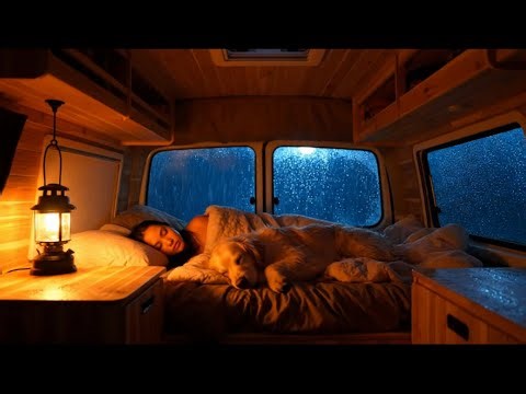 Rainy Night in Cozy Camper Van | Rainstorm and Thunder Sounds for Deep Relaxation & Insomnia Relief
