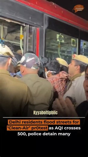 Kya Bolti Public on Instagram: "💔🌫️ Delhi’s call for clean air grows louder. As the capital’s air quality plunges into the hazardous zone — with AQI levels soaring above 500 in several areas — hundreds of residents took to the streets near India Gate, demanding urgent government action. Parents, children, students, and environmental activists came together to pr0test against the choking smog that has turned the city into a gas chamber. Their message was simple yet powerful — clean air is a rig