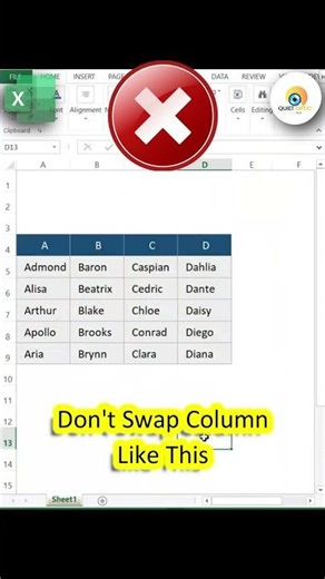How to Swap Columns Instantly in Excel (SHOCKINGLY FAST)