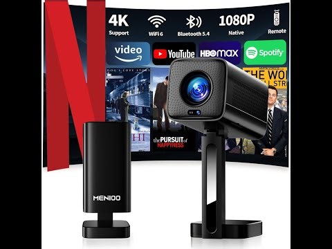 Mini Projector [Built-in Apps & 2026 Upgraded] Support 4K 1080P Auto Focus & Keystone Correction