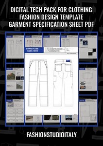 15 PAGES Editable and Customisable Tech Pack for Clothing | Fashion Tech Pack Template| Garment Specification Sheet | |technical Drawing - Etsy UK