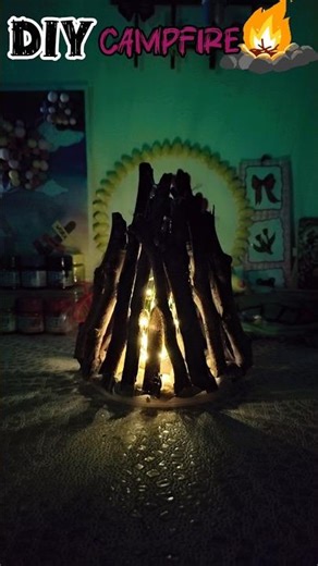 DIY Mini Campfire Lamp | Cute & Cozy Night Light | Easy Craft Idea#diy #night #lamp #viral #trend