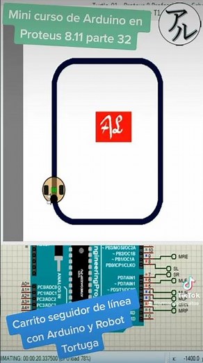 Carrito seguidor de linea con arduino y seguidor de linea en Proteus