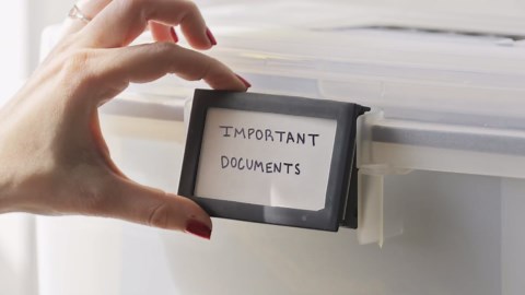 IRIS USA File Box WeatherPro Portable File Organizer Plastic File Box for Letter File w/ Organizer-Lid, Durable Lid and Seal w/ Secure Latching Buckles, Stackable and Nestable, Pearl 19 Qt. 1 Pack