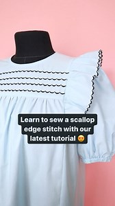 Who’s running to their sewing machine manual to see if they have this stitch?? 🏃‍♀️ Learn how to sew a beautiful scallop edge stitch in our latest blog tutorial ( video). Seen here on the shoulder ruffles of a Marnie blouse, and across the front yoke. Swoon! #Sewing #DecorativeStitch #Scallops #ScallopStitch #SewingTutorial #SewingTips #TillyAndTheButtons #SewingMarnie | Tilly and the Buttons