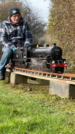 STEAMING FAST! Watch the pace as this miniature steam locomotive hits top speed 🚂 #miniaturerailway