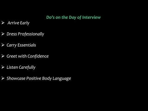 Do's on the day of Interview (Finance & Accounting)