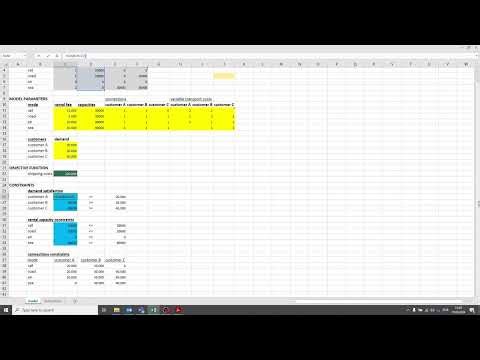 Multi modal transport optimization in Excel Solver