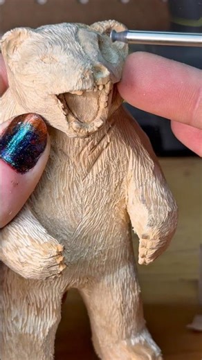 Bear bones 🧸 #art #diy #craft #cool #wood #carving #bear