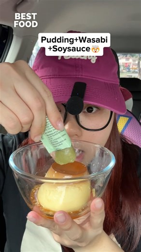 Pudding 🍮 + Wasabi + Soy Sauce 🤯 Would you dare to try this combo? Yes or NO? 😳