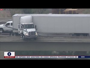 Jackknifed semi-truck hangs over Phoenix freeway | LiveNOW from FOX