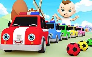 与小汽车学颜色 🚓 🚓 - Wheels On The Bus - 英文儿歌