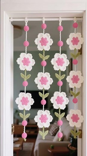 Floral Breeze – Crochet Flower Door Curtain Pattern